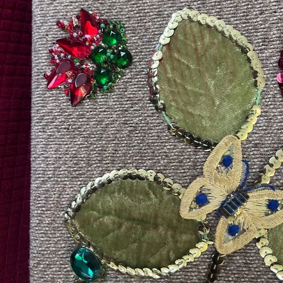 Caron of Houston, TX Vintage Handbag with Velvet, Sequins and Jeweled Design - Picture 9 of 15